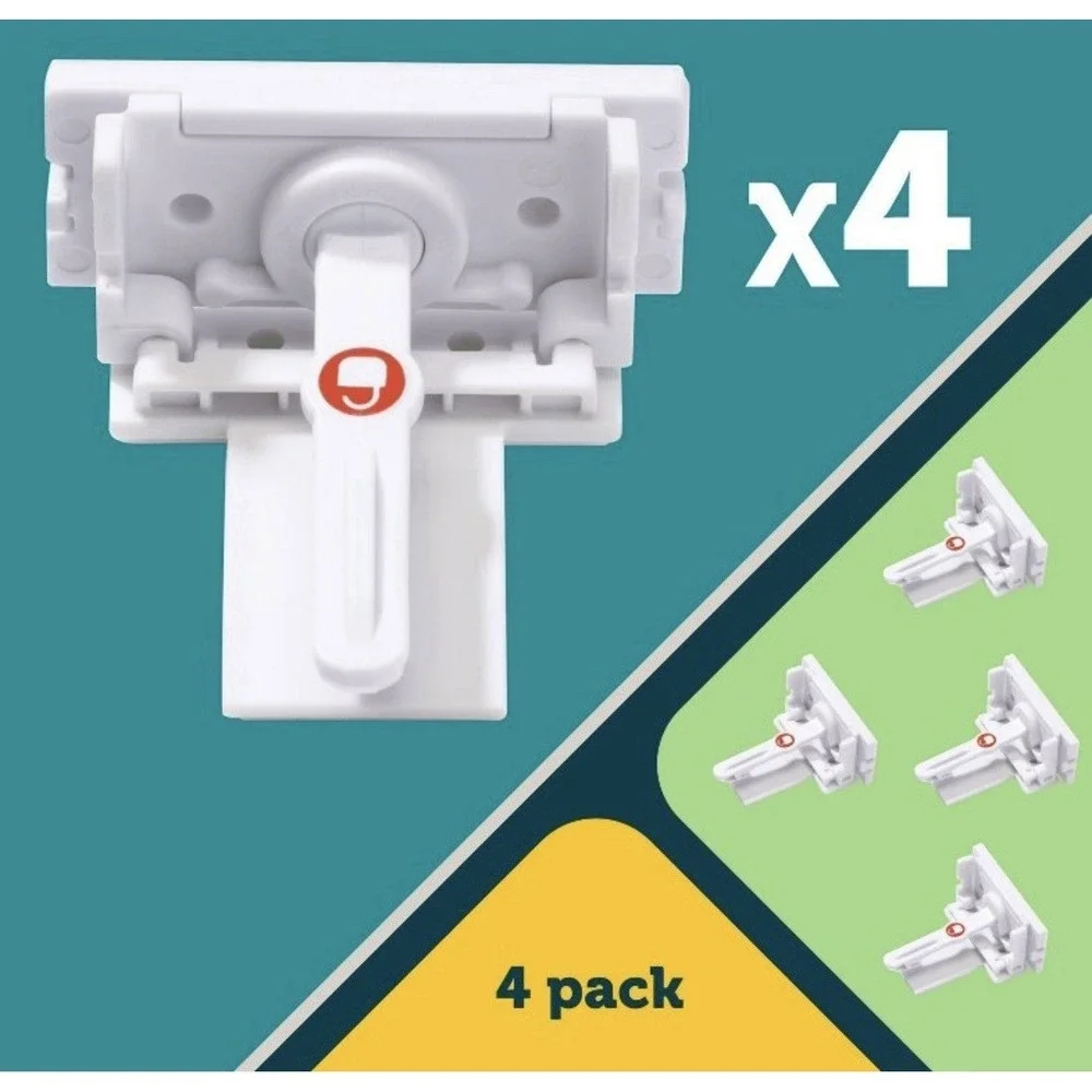 Safety 1st Adhesive Cabinet Safety Latch - 4 Pack White